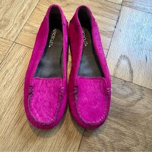 Hot Pink Aerosoles Calf Hair Loafers Size 8